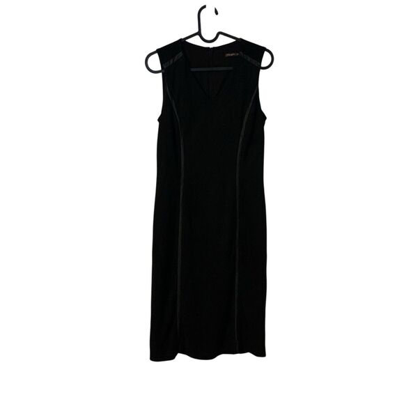 J Mclaughlin Womens Black Dominique Faux Suede Sleeveless Sheath Dress XS Party - Picture 1 of 8